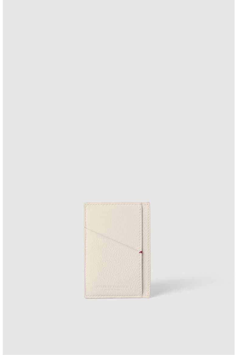 Fine grain calfskin card holder, Alternate, color, Chalk