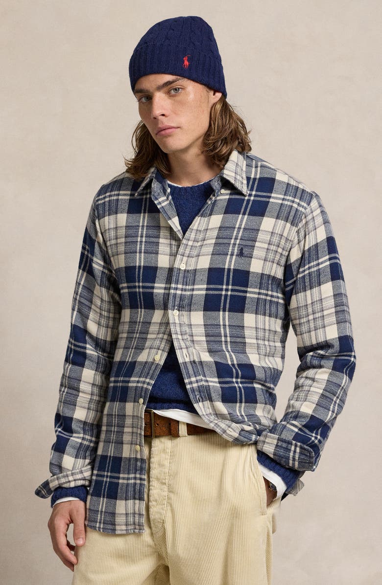 Polo Ralph Lauren Plaid Flannel Button-Down Shirt, Alternate, color,