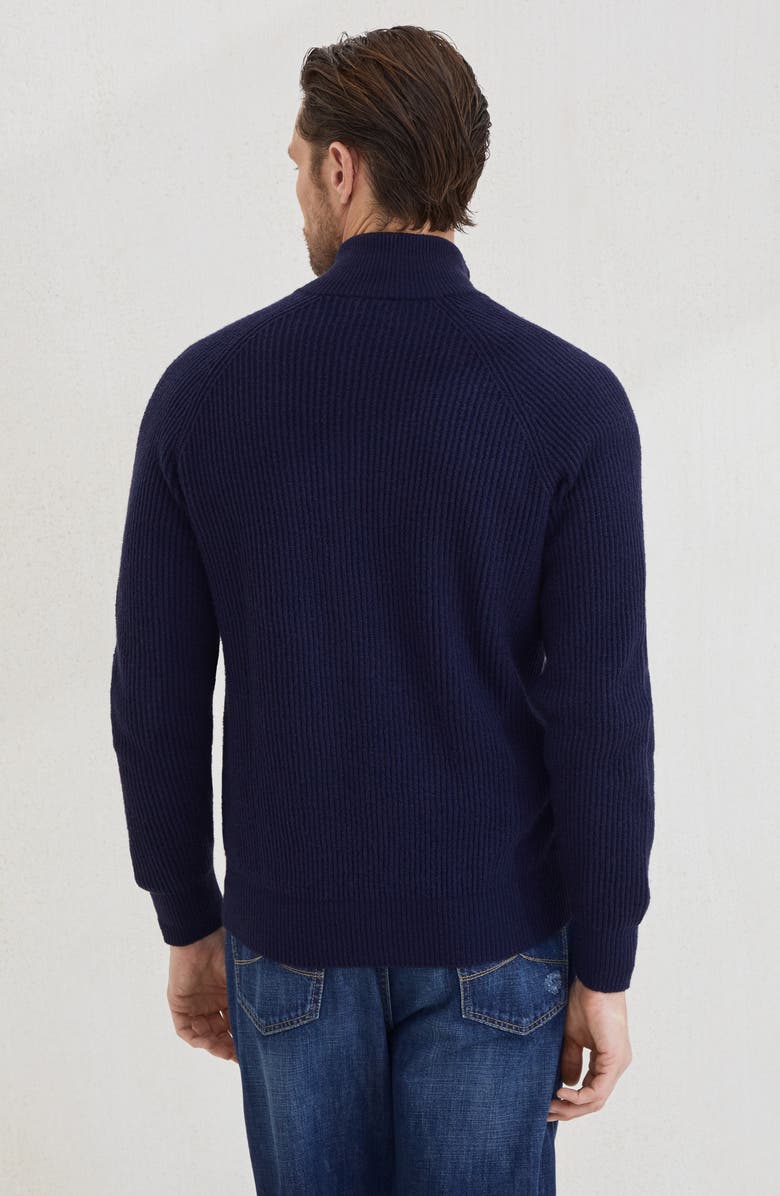 Brunello Cucinelli Zip-front cardigan, Alternate, color, Navy Blue