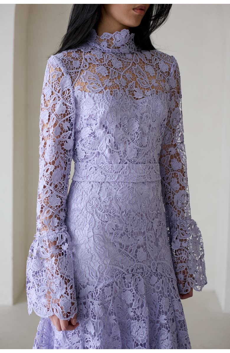 Vasiliki Leila High Neck Lace Dress Lilac, Alternate, color, Lilac