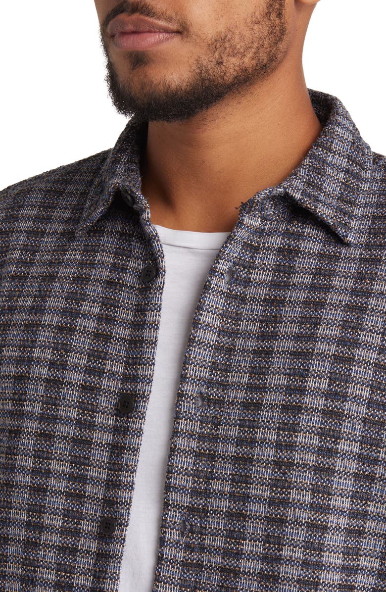 Wax London Trin Jacquard Check Button-Up Shirt, Alternate, color, 