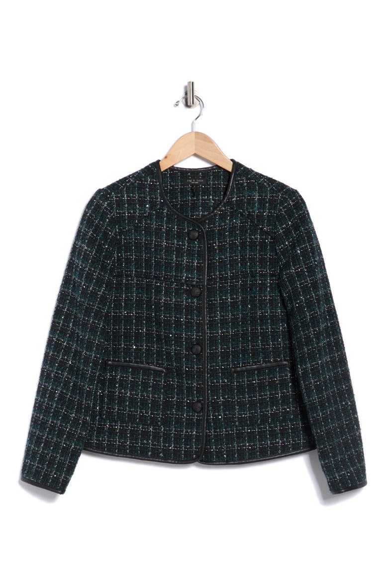 Mira Tweed Jacket, Alternate, color, BLACK METALLIC