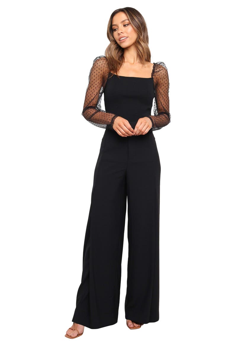Rigala Sheer Swiss Dot Sleeve Top, Alternate, color, BLACK