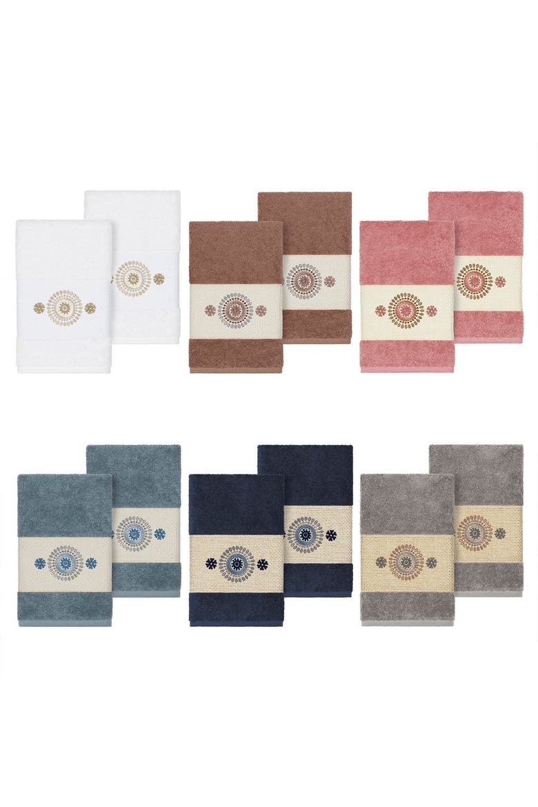 Isabell Embellished Hand Towel - Set of 2 - White, Alternate, color, WHITE