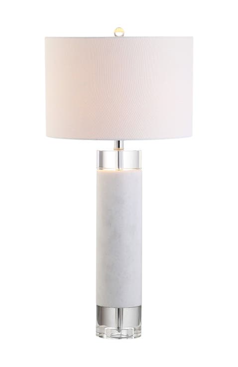 Hunter 32" Marble/Crystal LED Table Lamp, White