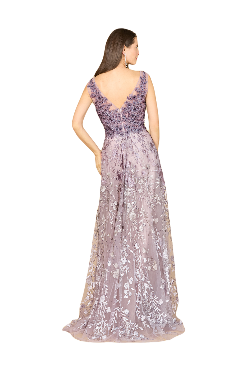 LARA New York Ombre Lace Ballgown, Alternate, color, Purple