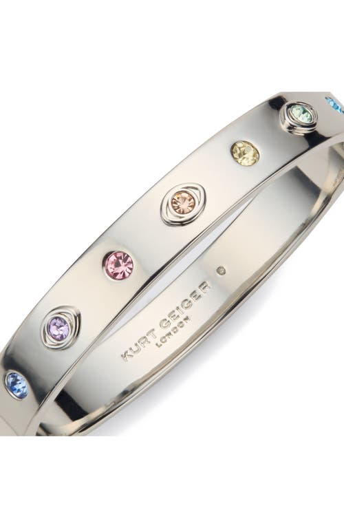 Kurt Geiger London Evil Eye Hinged Bracelet In Burgundy