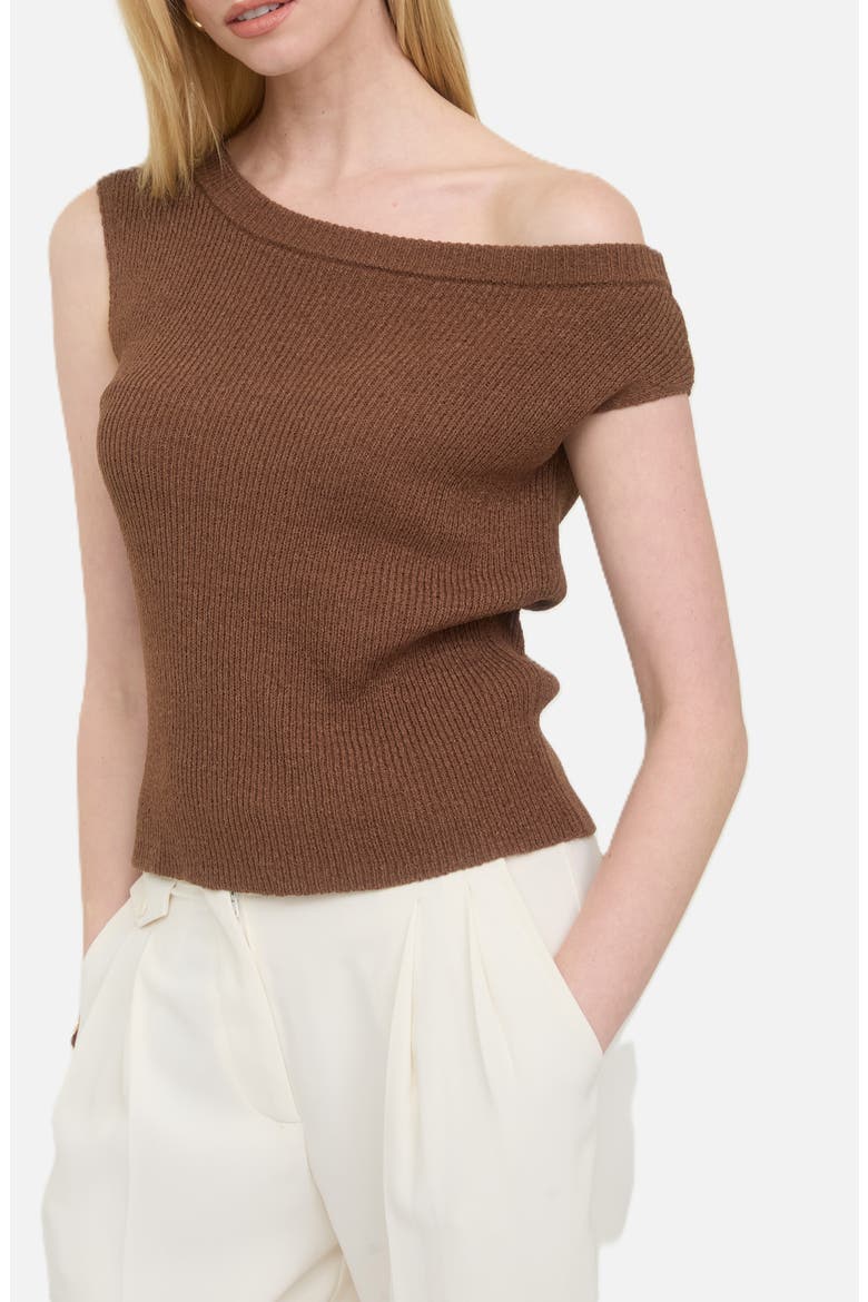 Off-the-Shoudler Sweater, Alternate, color, BROWN