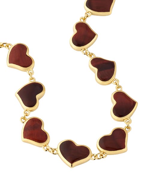 Jan Leslie All Around Heart Bracelet Set In Sterling Silver In Red