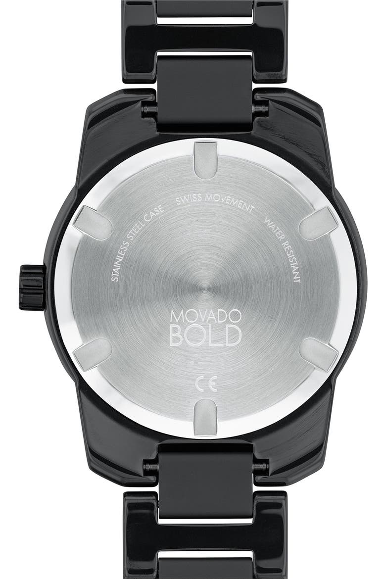 Bold Verso Bracelet Watch, 42mm, Alternate, color, BLACK