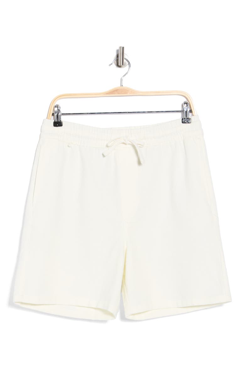 Cotton Blend Drawstring Shorts, Alternate, color, OFF WHITE