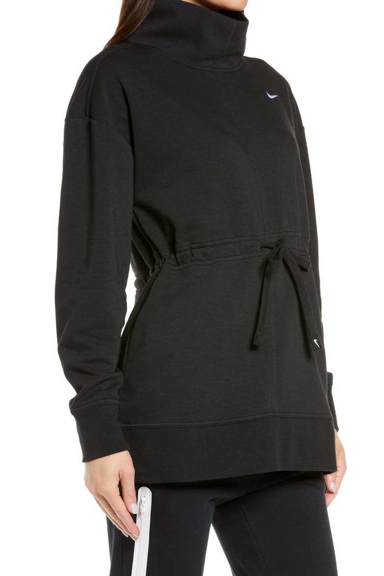 Dri-FIT Funnel Neck Pullover, Alternate, color, BLACK/ WHITE