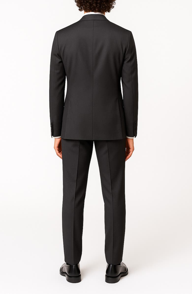 ZANETTI Charcoal Trim Fit Mélange Suit, Alternate, color, Charcoal