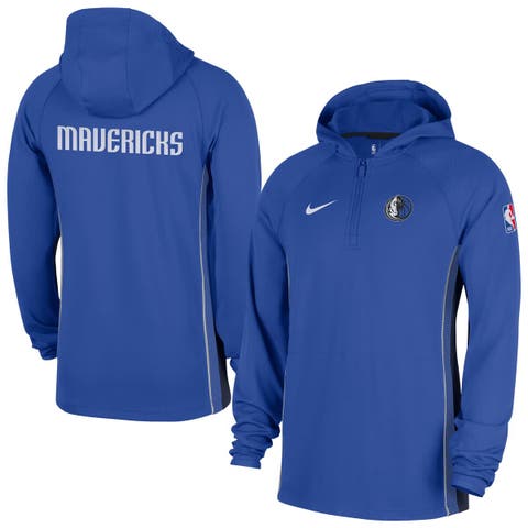 Men's Nike  Royal Dallas Mavericks Authentic On Court Zone Quarter-Zip Dri-FIT Hoodie Jacket