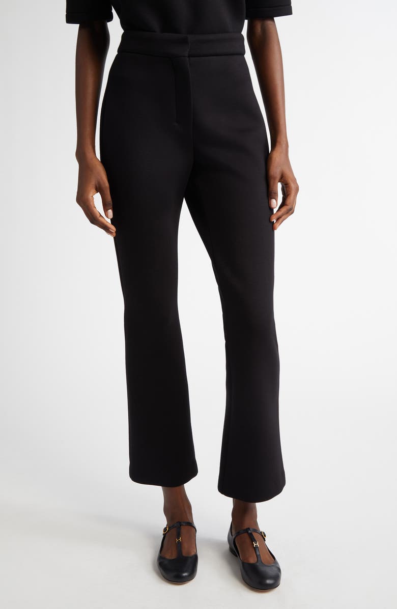 Max Mara Estri Stretch Jersey Ankle Pants, Main, color, Black