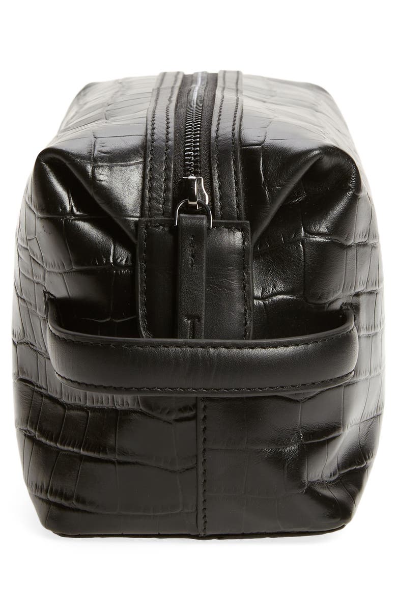 Ted Baker London Roye Croc Embossed Leather Toiletry Bag, Alternate, color, 