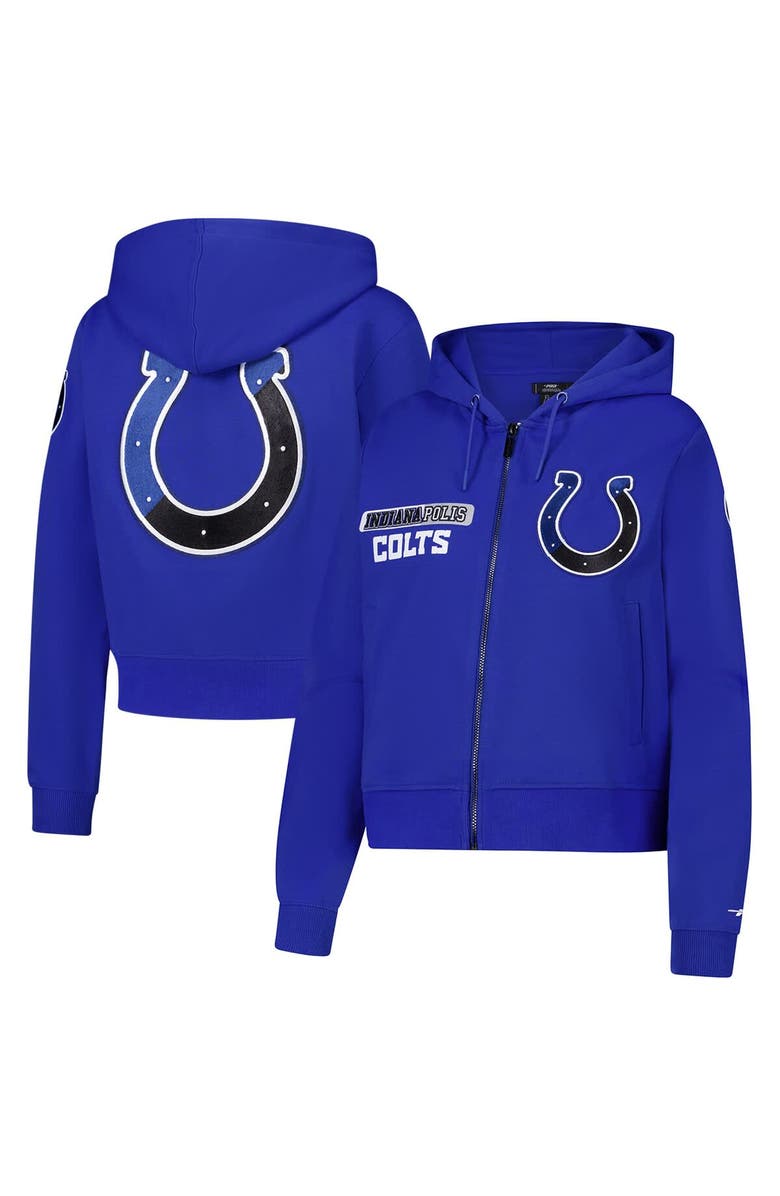 PRO STANDARD Women's Pro Standard Royal Indianapolis Colts Split Logo Full-Zip Hoodie, Alternate, color, 