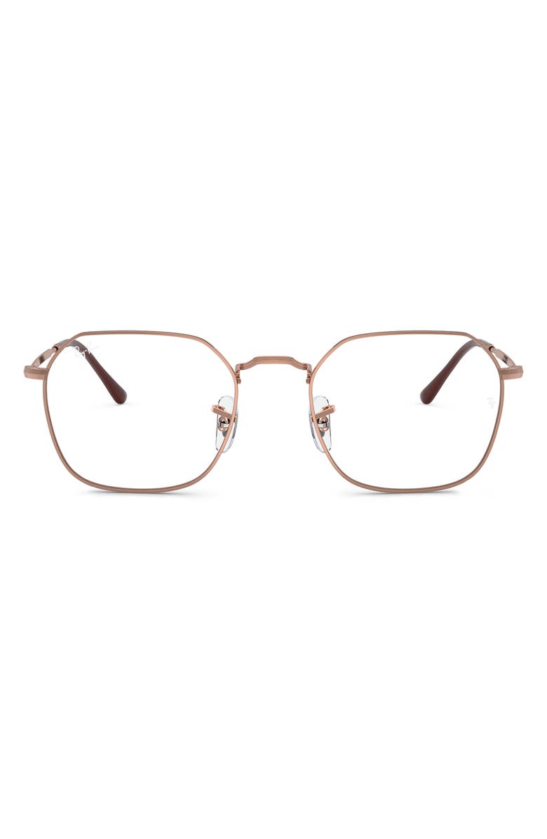 Ray-Ban Jim 53mm Irregular Optical Glasses, Main, color, Rose Gold