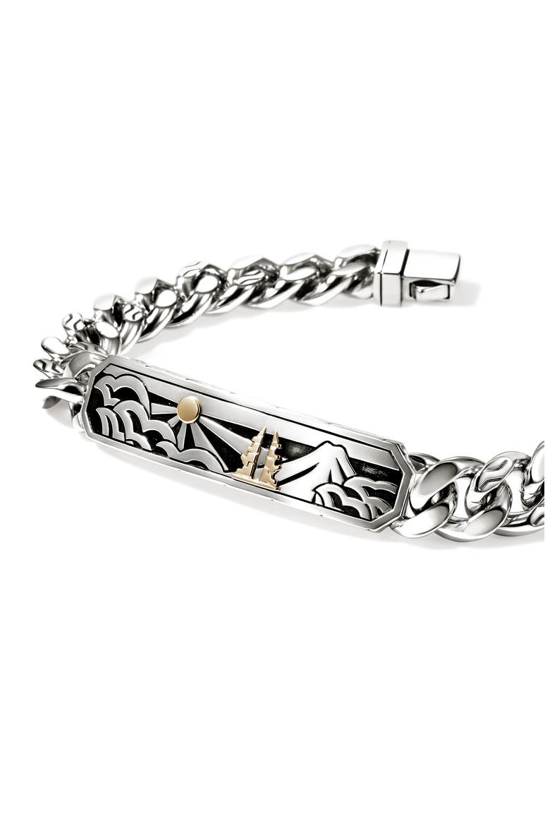 Legends ID Bracelet, 14K Gold, Sterling Silver, 11mm, Alternate, color, SILVER AND GOLD