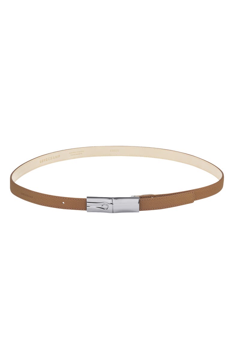 Longchamp Roseau Leather Belt, Main, color,