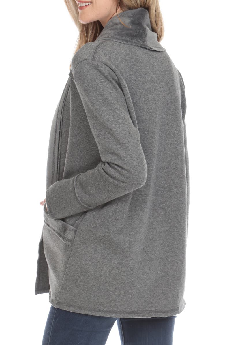 RAIN AND ROSE Open Front Cardigan, Alternate, color, Grey