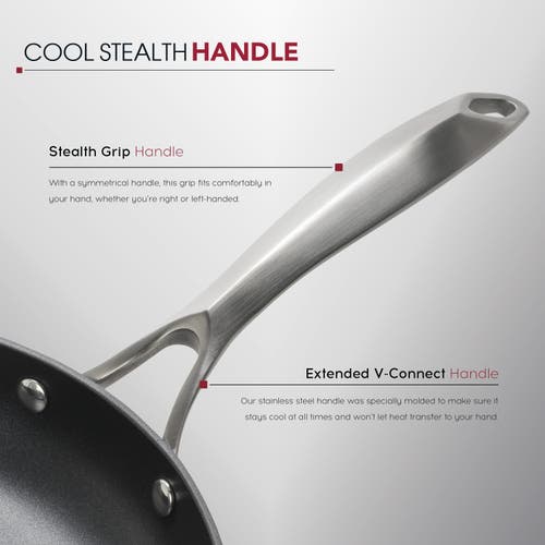 Rad Usa Radical Pan Nonstick Frying & Saute Pan Skillet With Stainless Steel Handle In Black