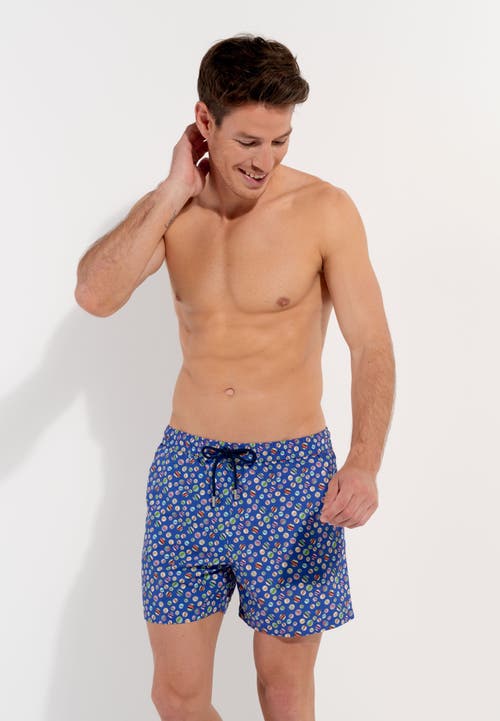 Hom Socoa Beach Boxer In Navy Print