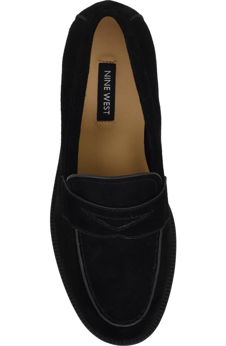 Nine West Berg Penny Loafer, Alternate, color, Black Suede