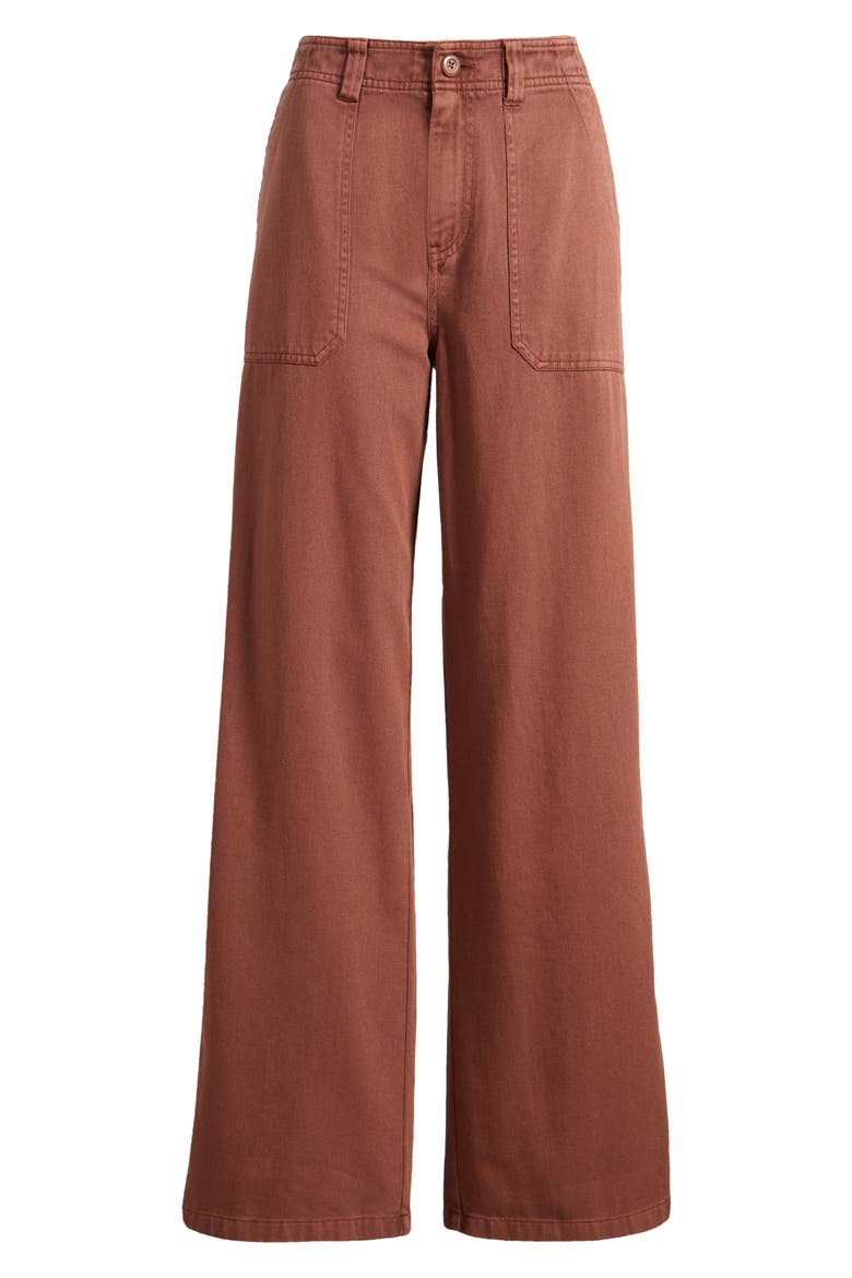Utility High Waist Wide Leg Pants, Alternate, color, BROWN CHINO