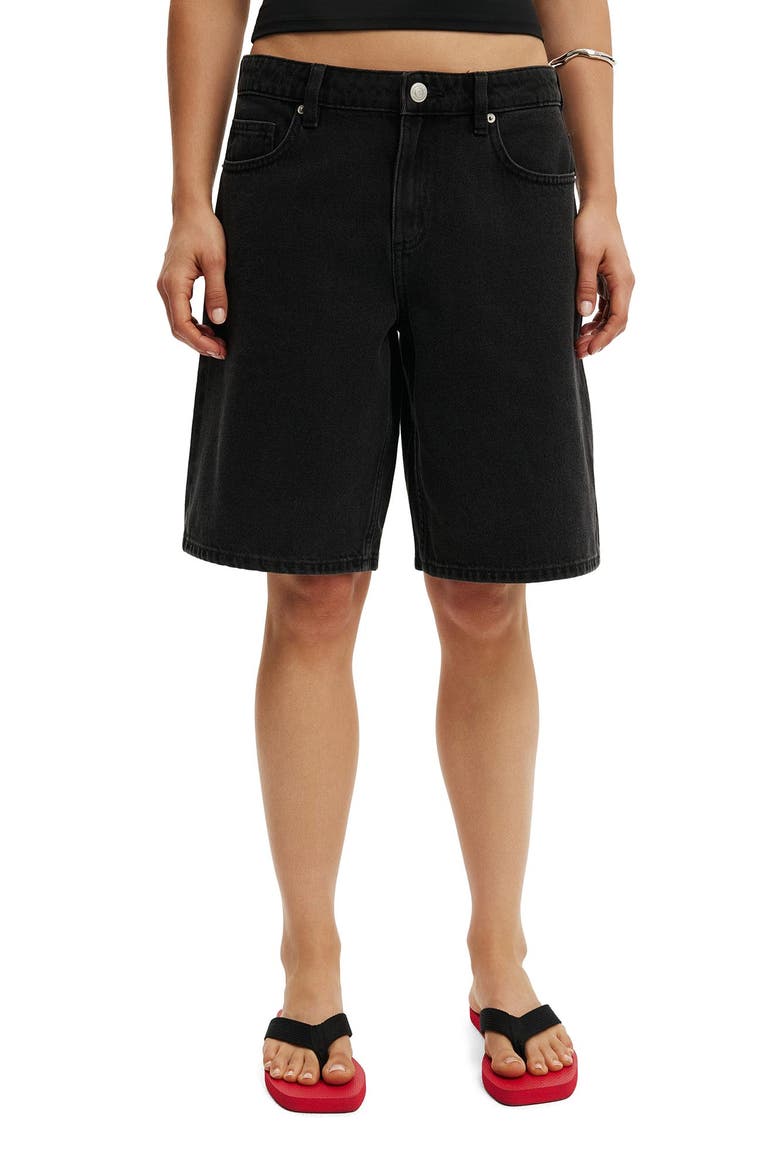 Women's Baggy Denim Short, Main, color, Leo Black
