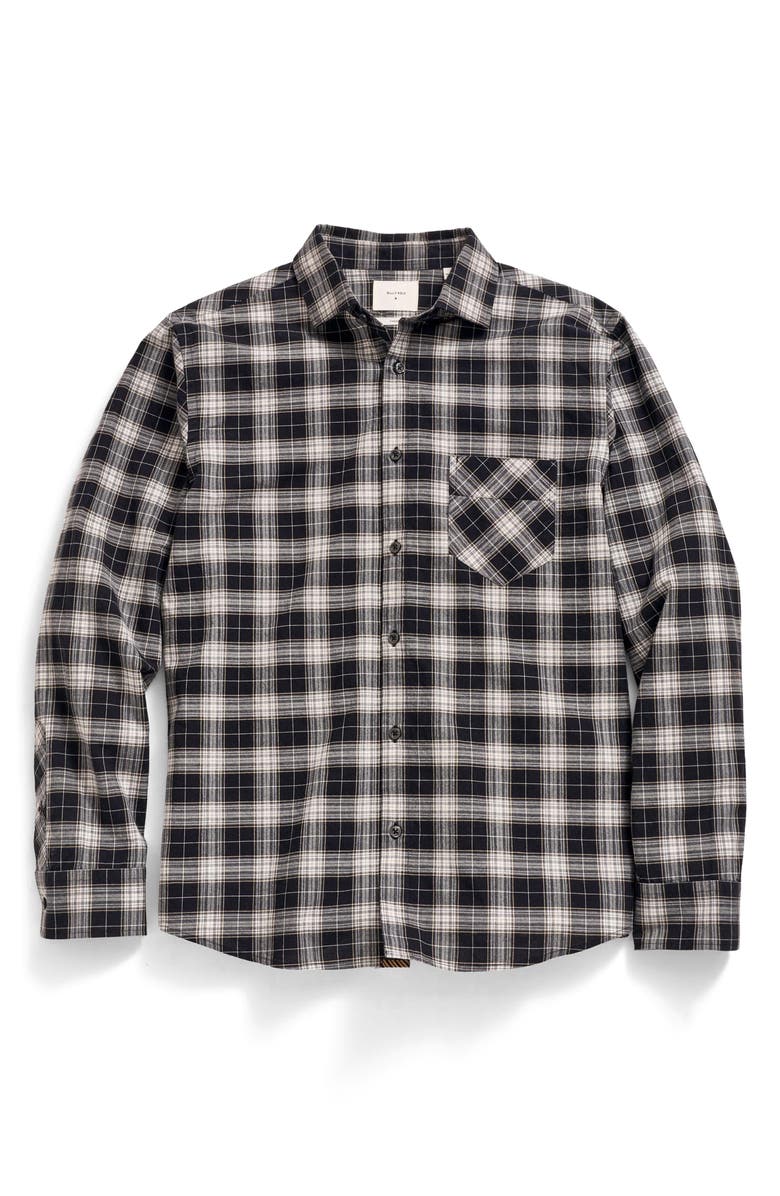 Billy Reid John Plaid Cotton Button-Up Shirt, Alternate, color, Black