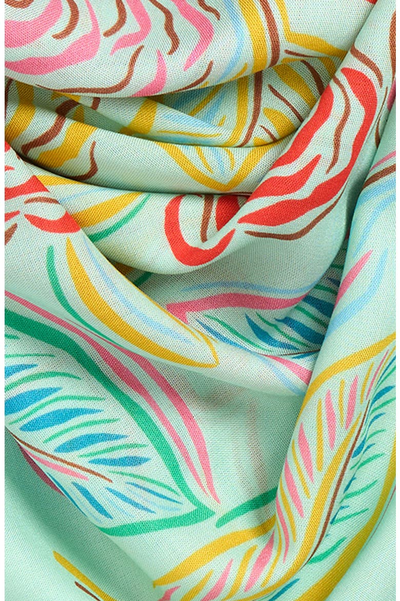 Gestural Rose Print Square Scarf, Alternate, color, MULTI