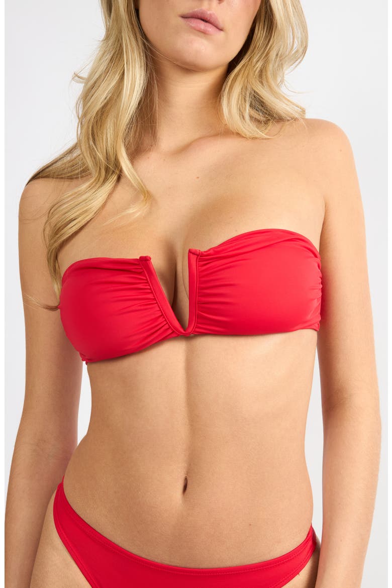 Strapless Bikini Top, Main, color, RED