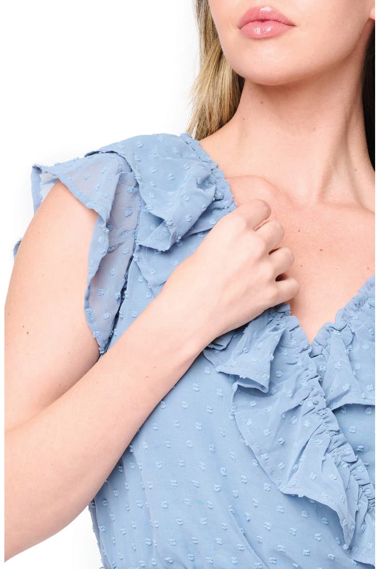Ruffles for Days Clip Dot Chiffon Minidress, Alternate, color, VINTAGE BLUE
