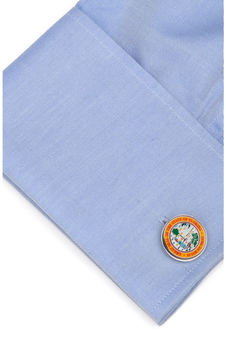 Florida Seal Cuff Links, Alternate, color, ORANGE