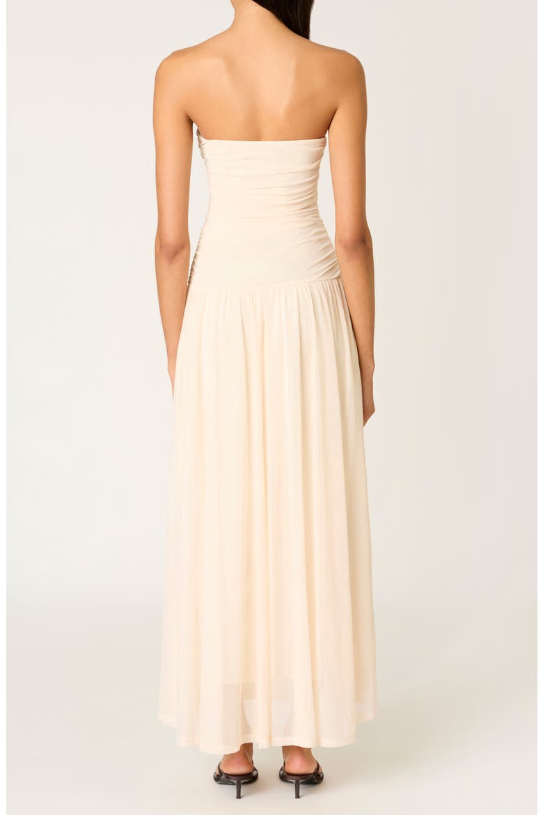 Beverly Ruched Strapless Chiffon Maxi Dress, Alternate, color, IVORY