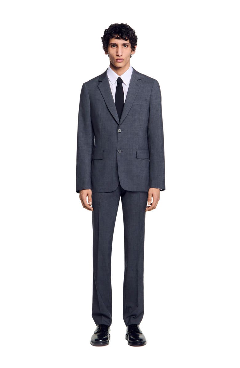 SANDRO Wool suit jacket, Main, color, Mocked Grey