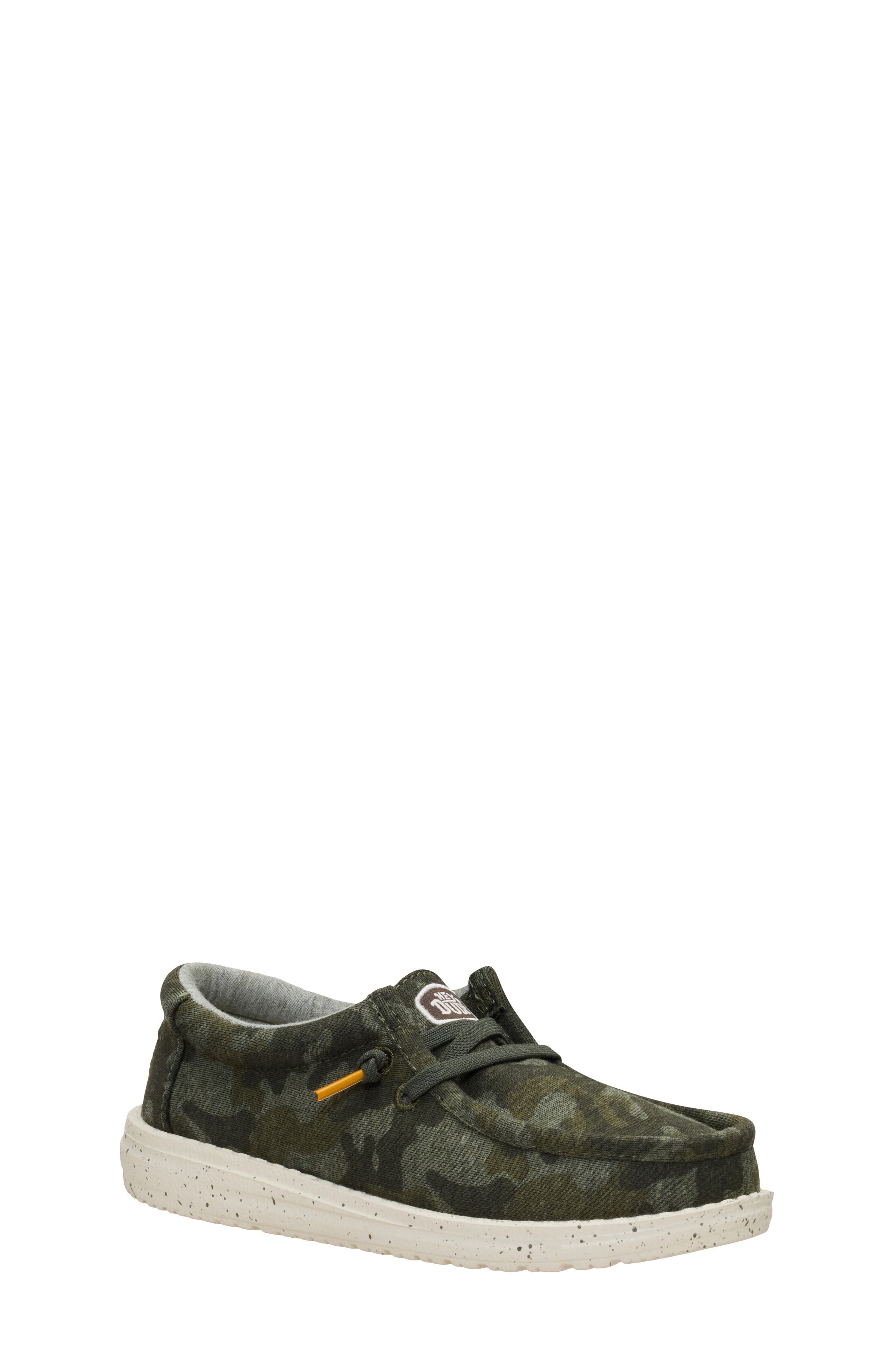 Kids' Wally T Stretch Jersey Camo Slip-On, Main, color, GREEN
