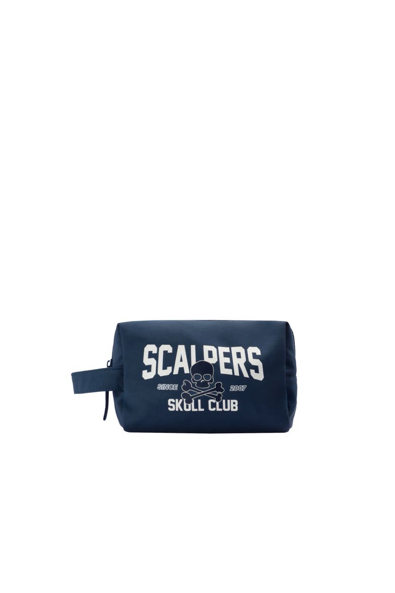 Skull Club Toiletry Bag, Main, color, Navy