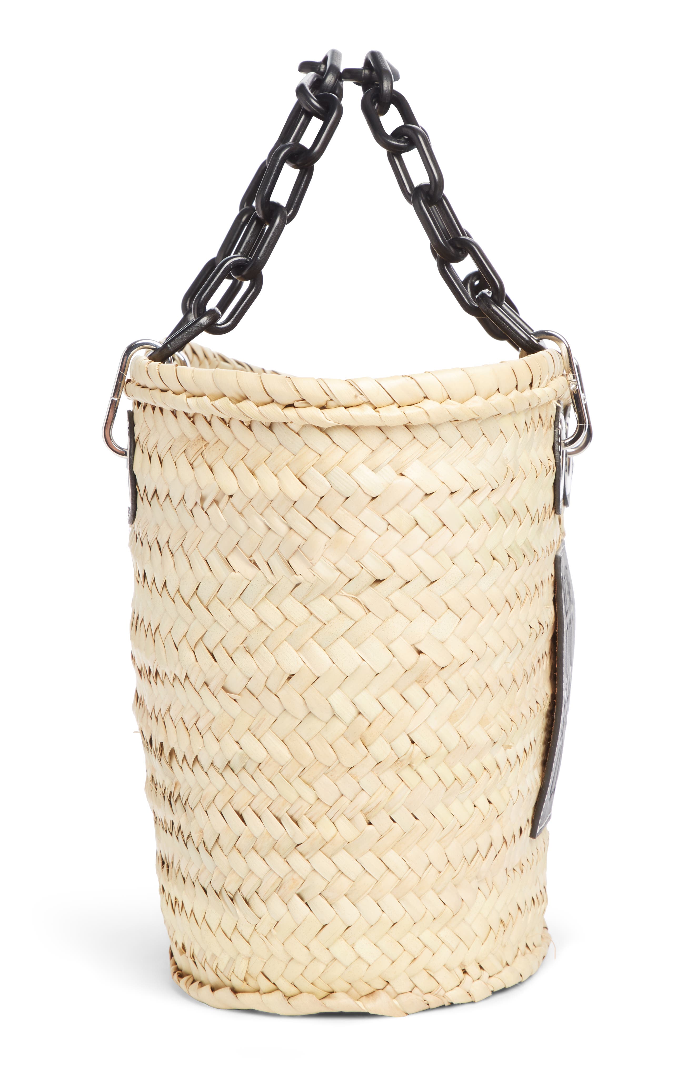 Loewe Chain Handle Woven Palm Market Basket, Alternate, color, 