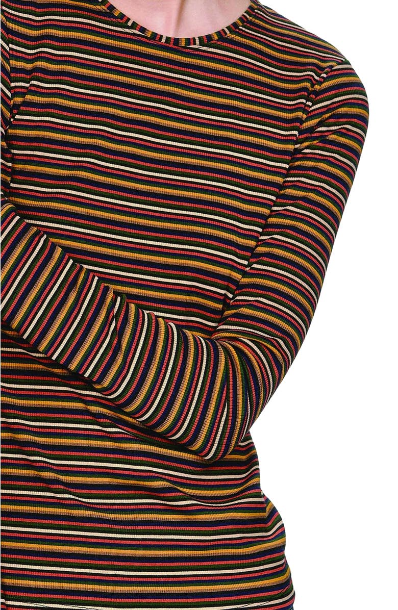 Anna Sui Venetian Stripe Long Sleeve Top, Alternate, color, Caramel Multi