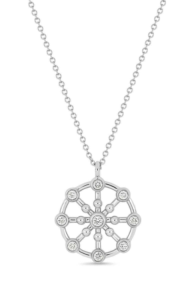 Monaco 18k Gold Diamond Pendant Necklace, Main, color, 18K WHITE GOLD