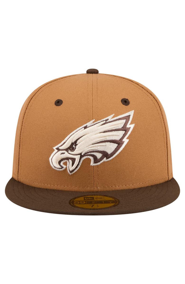New Era Men's New Era  Light Brown/Dark Brown Philadelphia Eagles Two-Tone Walnut 59FIFTY Fitted Hat, Alternate, color, Light Brown