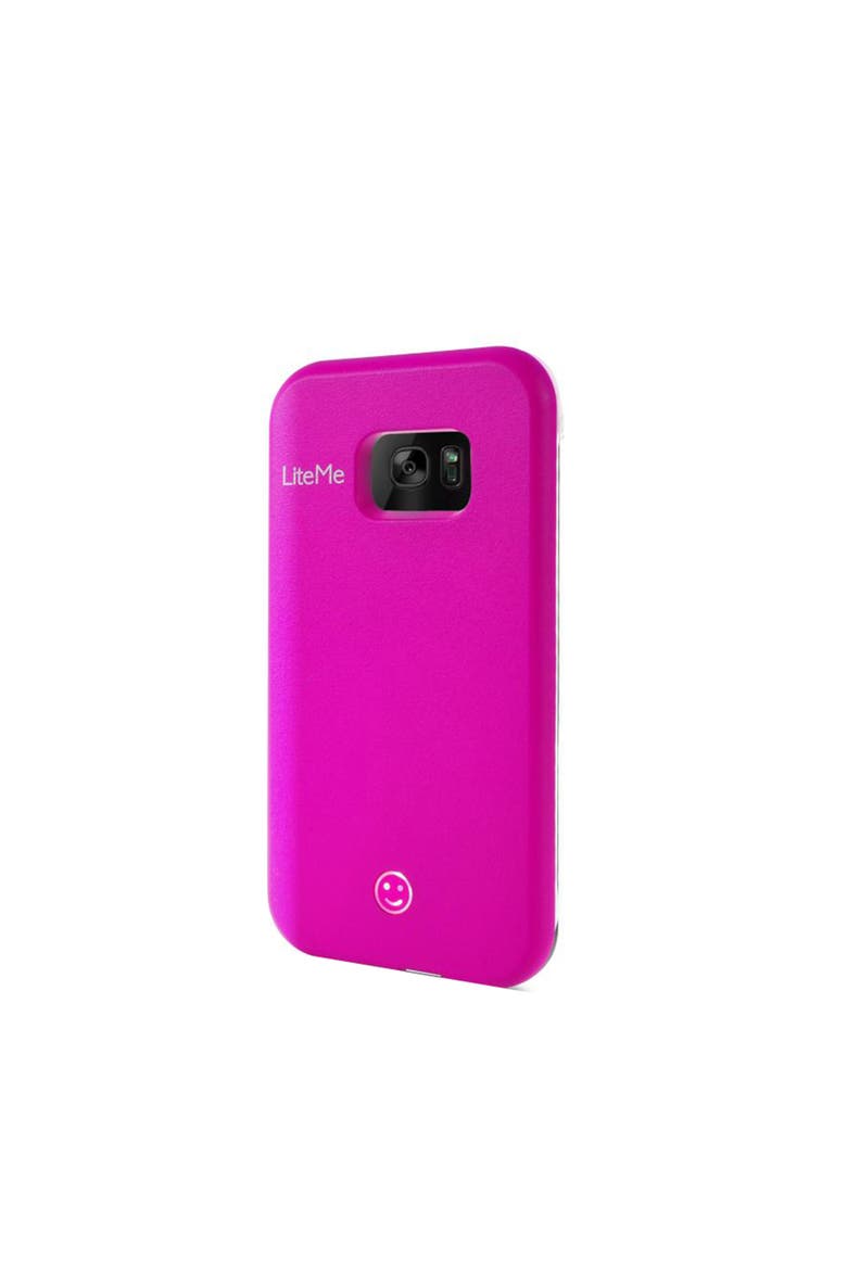 Selfie Lighted Smart Case Built-in Power Bank Galaxy S7, Alternate, color, Pink