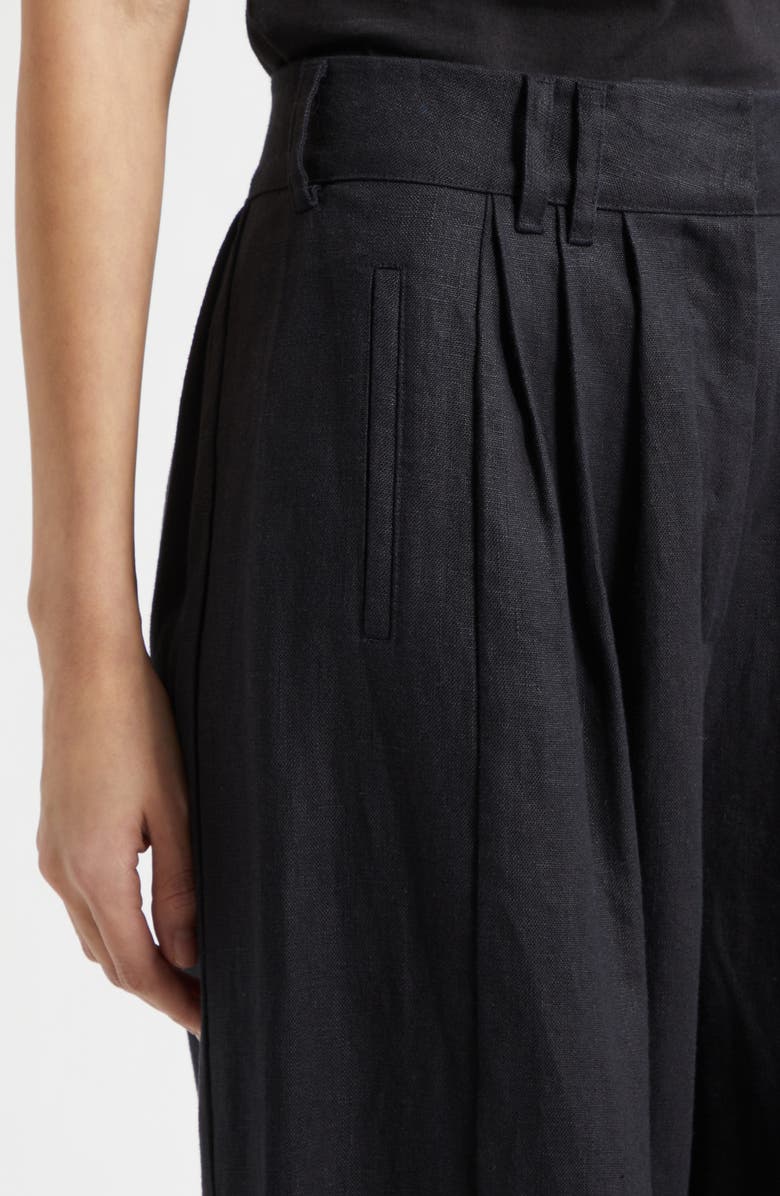 POSSE Parker Wide Leg Linen Pants, Alternate, color, Black