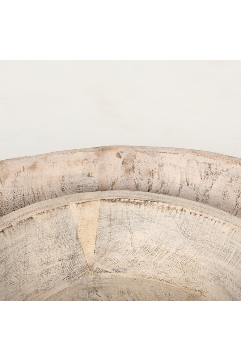 Nikita Set of 2 Reclaimed Wood Bowls, Alternate, color, White
