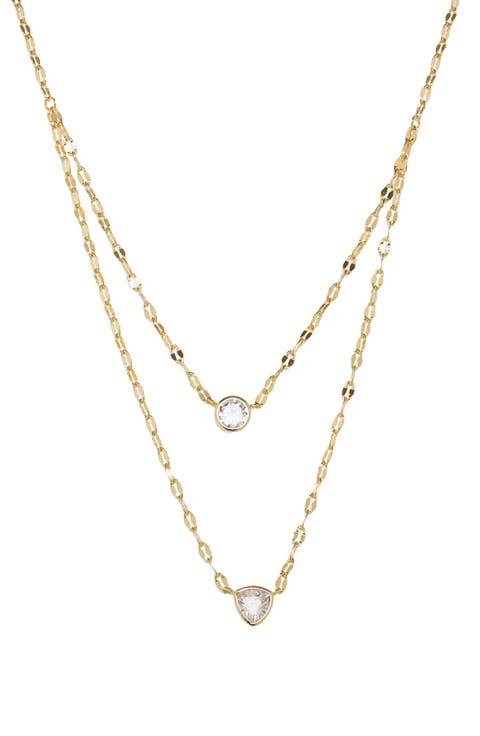 Cubic Zirconia Layered Chain Necklace