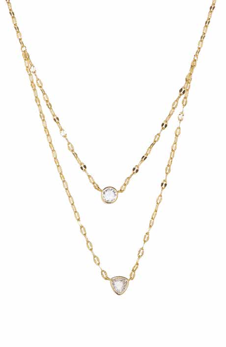 Cubic Zirconia Layered Chain Necklace
