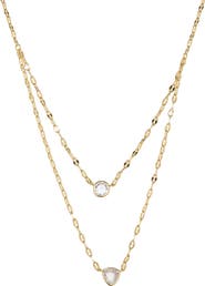 ATHRA LUXE Cubic Zirconia Layered Chain Necklace