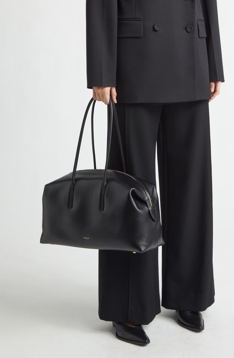 DeMellier The Stockholm Leather Top Handle Bag, Alternate, color, Black